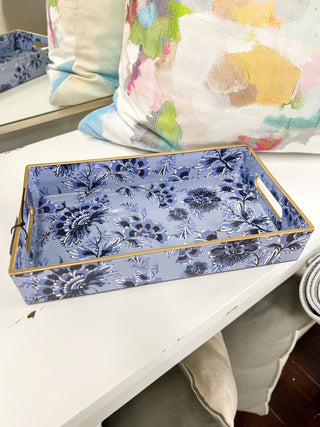 Blue Floral Tray